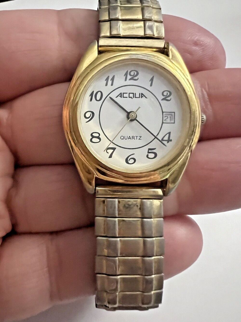 Acqua Watch Quartz Stainless Steel Metal Bezel G8 Watch - Gold Tone- For Parts